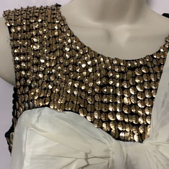 PHILLIP LIN 3‎ IN 1 CREAM & GOLD SEQUINS DRESS SZ 2 - Picture 4 of 8